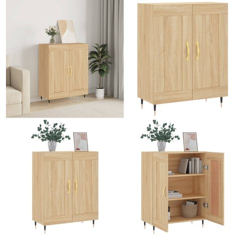 Sideboard Sonoma-Eiche 69,5x34x90 cm Holzwerkstoff - Holzschrank - Wohnzimmermöbel (1/5)