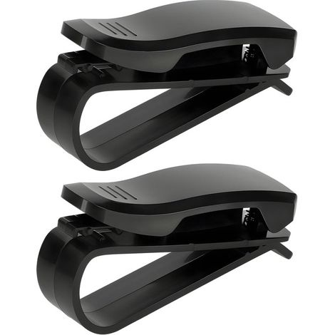 Porte-lunettes de soleil 2 pièces pour pare-soleil de voiture – Porte-lunettes et organiseur avec clip pour cartes/tickets – Clip universel pour voitures, SUV et camions (1/5)