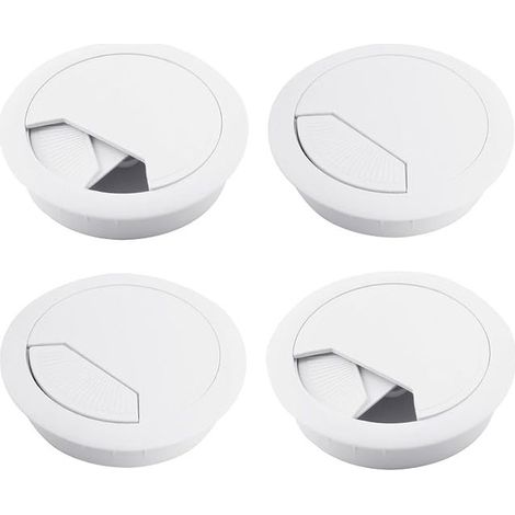 White Plastic Desk Cable 60 mm – Cable Worktops, Desks, Tables – Workspace (1/5)