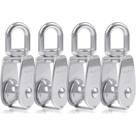 4 Pcs 304 Stainless Steel One-Piece Blocks, M25 Pulley Crane, 150kg Swing Load (1/4)