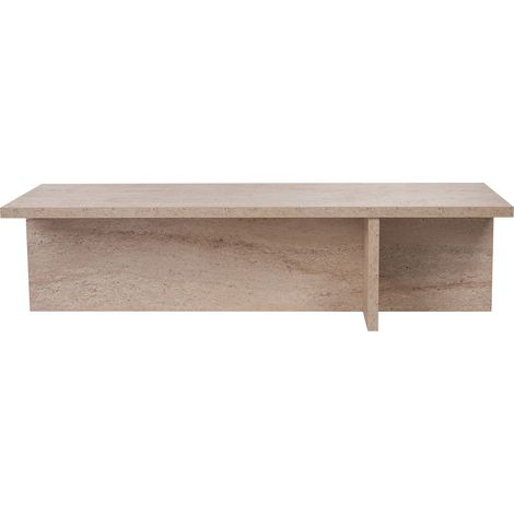 Couchtisch "Harbor" aus Holz – 120 x 45 x 30 cm – Travertin