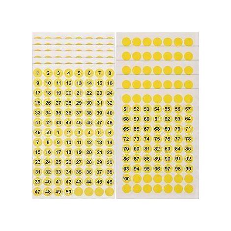 10 feuilles d'autocollants numériques ronds multifonctions avec chiffres (1/2)