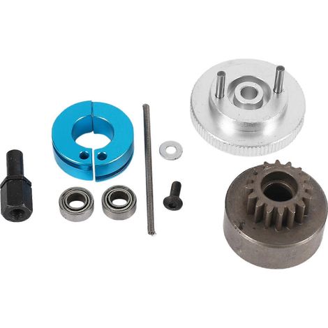 Kit d'embrayage RC 14T comprenant cloche, mâchoires, ressort et volant moteur. (1/5)