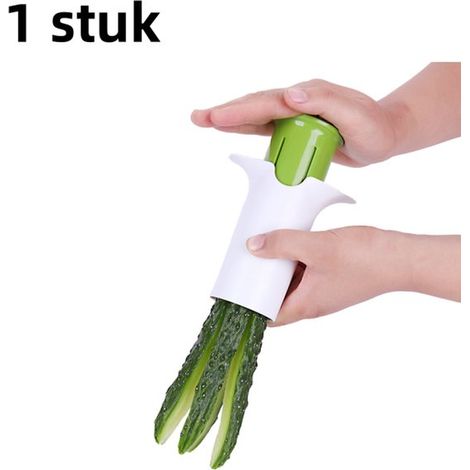 Affettatrice per verdure monoblocco, ideale per cetrioli e carote. Affettatrice creativa per frutta e verdura. Un elettrodomestico da cucina multifunzionale e pratico per frutta e verdura. (1/5)