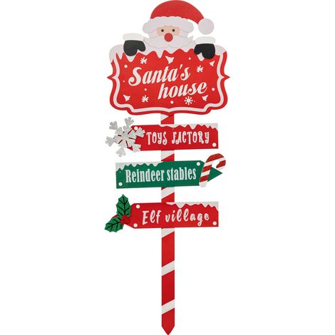 Déco de Noël Pancarte Père noël en Bois  H 110 cm - Feeric Christmas (1/2)