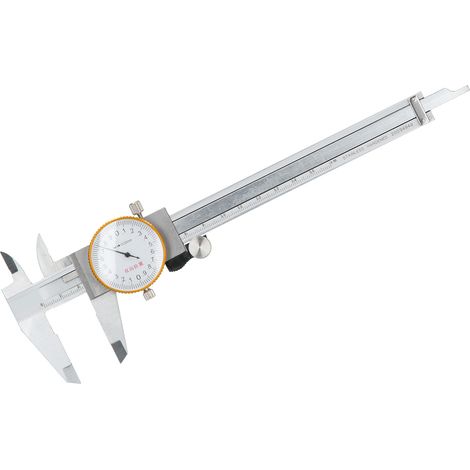 Pied à coulisse à cadran Vernier 0,02 Double Shock en acier inoxydable, outil de mesure manuel 0‑150 mm (1/5)