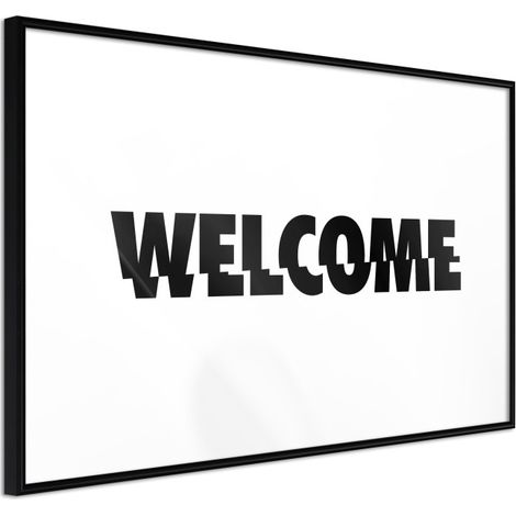 Affiche Murale Encadrée "Welcome" 60 x 40 cm Noir