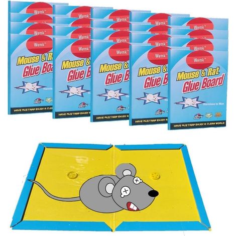Piège à Souris et Rat Professionnel - 10 Plaques de Glue Collantes Anti Rongeur - Attrape Souris Ultra Puissant - Piège à Colle Extra Fort - (1/5)