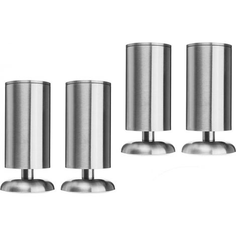 4 Pieds Meubles Acier Inox Réglables 50x120mm, Supports Rehaussement Armoire (1/5)