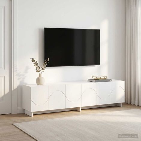 vidaXL TV Stand 180 x 34.5 x 40 cm White Engineered Wood (1/5)