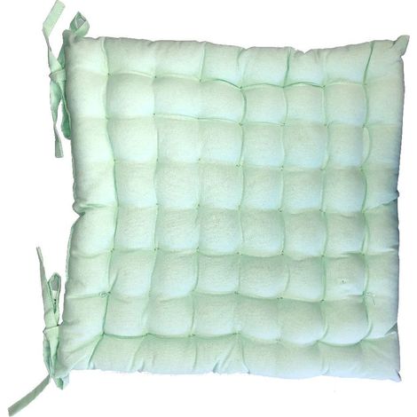 Assise de chaise matelassée en coton vert pastel