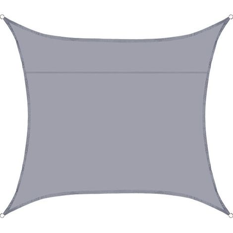 Wasserdichtes Sonnensegel 2,5 x 2,5 m, anthrazitfarben, rechteckig, UV-Schutz, Sonnenschutz für Garten, Terrasse, Balkon, Terrasse, Outdoor-Aktivitäten und -Anlagen - RW Sonnensegel (1/5)