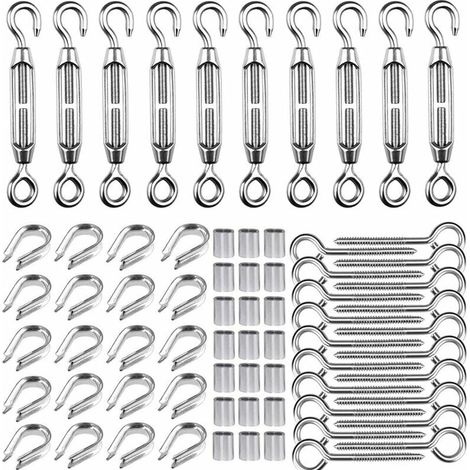 Lucky-88 – M5 Kabelspanner aus Edelstahl 304 – 10er-Packung – Drehmechanismus für präzises Spannen – Witterungsbeständig – 16 Zoll (1/5)