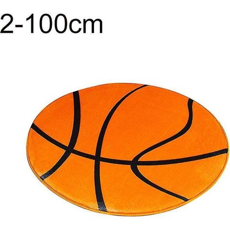 Tapis de sol rond à motif football/basketball, tapis de chaise d'ordinateur, moquette, décoration intérieure - 100 cm - 2 (1/4)