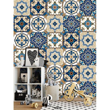 Carreaux muraux autocollants - 10 pièces - Carreaux de cuisine - PVC - Résistants à l'eau et à l'huile - Film à décoller et à appliquer - Carreaux adhésifs - Revêtement mural décoratif - Pour cuisine (1/5)