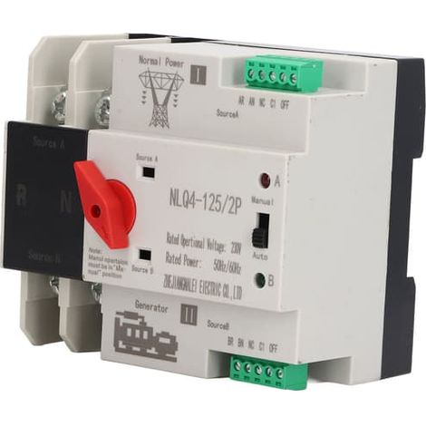 Commutateur de transfert automatique ATS double courant 2P pour générateur 230 V 20 A sans interruption (1/5)