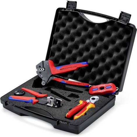 Knipex 97 91 04 V03 pince à sertir, pour professionnels, pour pinces Mallette à outils équipée (l x (1/3)