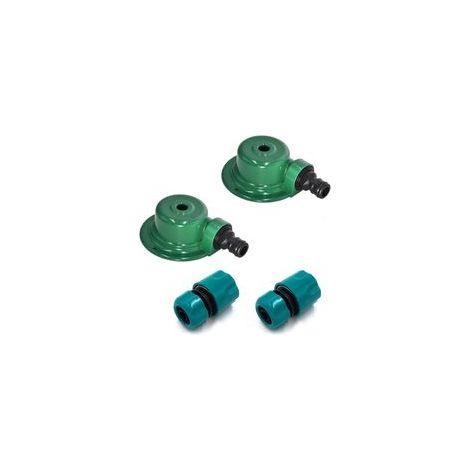 Arroseur de pelouse en métal automatique pour pelouse - Couverture à 360° - Pour pelouses, jardins et cours - Comprend 1/2 adaptateur (lot de 4) (1/4)