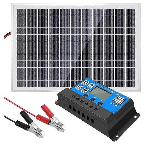 Chargeur de batterie solaire 30 W 12 V + contrôleur 40 A pour camping-car. voiture ou bateau (1/5)