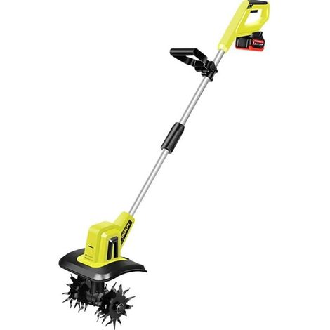 Motobineuse, BêChe sans Fil 20 V avec Batteries, Largeur De Travail 22 Cm, Profondeur De Labour 16 Cm, Motobineuse éLectrique pour Jardin Et Potager