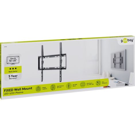 TV-Wandhalterung Basic FIXED (M), Halterung für Fernseher von 32 bis 55 Zoll (81-140 cm) bis 35 kg. (1/5)