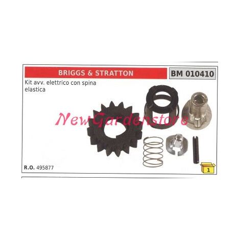 Kit avviamento elettrico con spina elastica e pignone BRIGGS&STRATTON 010410