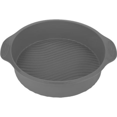(gris)Sonew moule à four Moule à gâteau en silicone de 9 pouces de forme ronde divers plat de cuisson pour four (gris) (1/4)