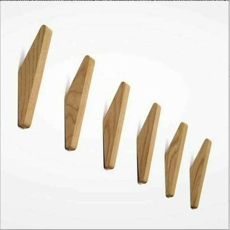 Ensemble de 6 cintres vintage en bois, cintres en bois, capacité de charge 5 kg, cintres muraux, cintres pour peignoirs, cintres pour chapeaux, cintres, cintres multi-usages, porte-clés (ensemble de 6 (1/5)