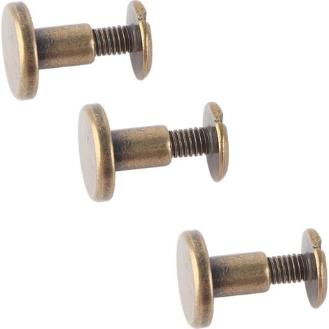 Lot de 20 rivets à tête plate en laiton + vis (couleur bronze antique) (1/5)