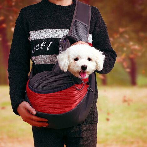 Trasportino Borsa Cane Piccola Taglia Marsupio Monospalla da Passeggio Animali (1/5)