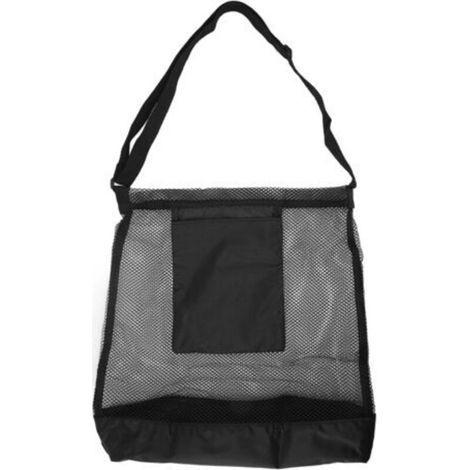 This large-capacity mesh picking bag features an adjustable shoulder strap, ideal for picking mushrooms and fruits from the garden, and an exterior pocket for easy storage. (1/5)