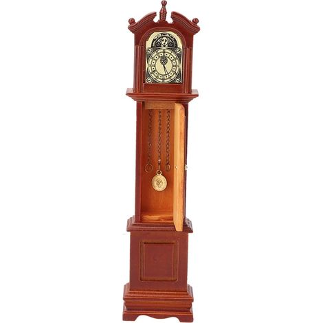 Horloge sur pied miniature, jouet, horloge sur pied, accessoires de maison de poupée, vintage, salon, maison de poupée, meubles, jouets pour 1:12, accessoires de maison de poupée miniature (1/5)