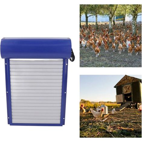 Automatische, programmierbare Hühnerstalltür mit Rollen für Hühner und Enten, sichere Tür mit Metalllager, batterieloser LED-Steuerung und 2 Timer-Modi