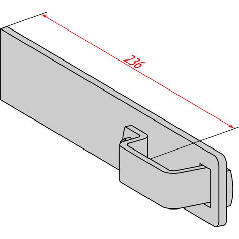 Hymer Wandhaken gerade, Aluminium