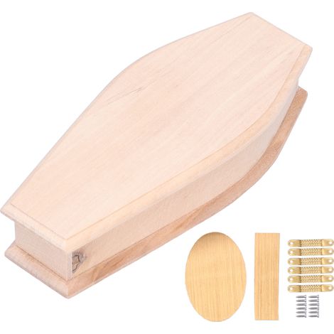 Boîte cercueil d'Halloween à faire soi-même, boîte cercueil en bois, accessoires de bricolage pour maison de poupée à l'échelle 1:12 (1/5)