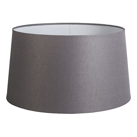 QAZQA Paralume in lino grigio scuro rotondo angolato 45/40/25