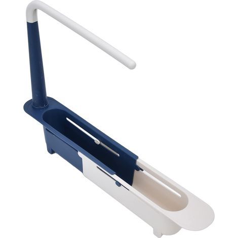 Support D'évier Télescopique, Organiseur évier De Cuisine éviers Stockage Rack Multifonction Porte éponge Savon égouttoir Panier Rangement Drainage Torchon Domicile Plateau Réglable Bleu (1/5)