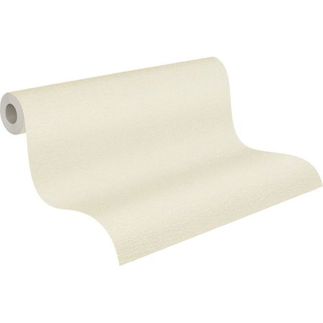 Papier peint intissé uni bleige crème Tapisserie structurée effet métallique Papier peint aspect textile idéal pour salon (1/5)
