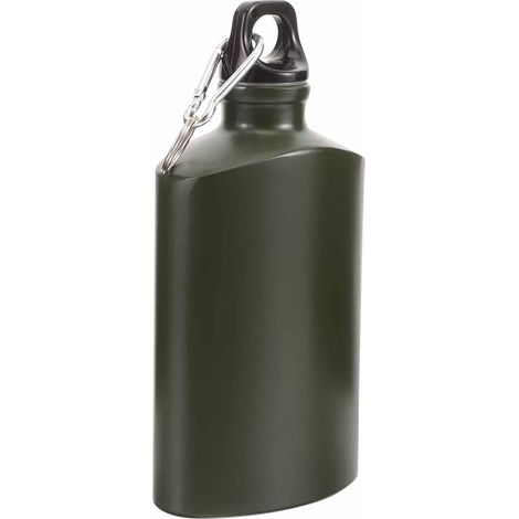 Flache Aluminium-Wasserflasche, robuste Wasserflasche in Militärqualität für Outdoor-Reisen, tragbare Wasserflasche für Camping (1/5)