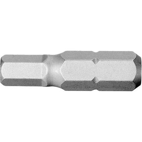 1 - Embout - Visseuse - 6 Pans Creux - Pour Vissage Métrique - Acier Trempé - Argent - 6x25mm