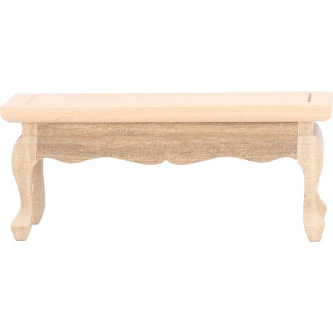 Table basse miniature en bois brut pour maison de poupée à l'échelle 1:12 - Accessoires de mobilier - Jouet à monter soi-même (1/5)