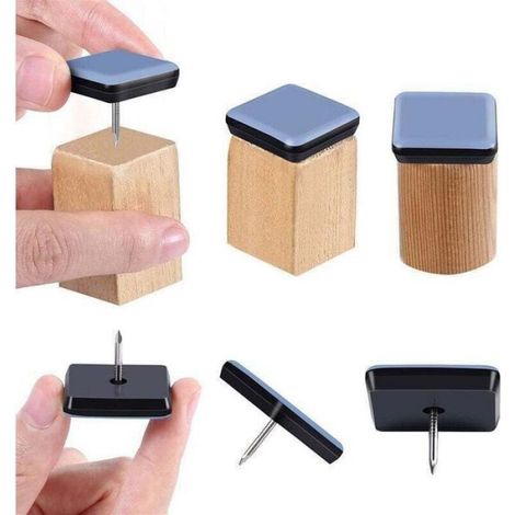 Patins Coulissants - Téflon 25x25 mm - Pour Meubles Mobiles - Lot de 50 (1/4)