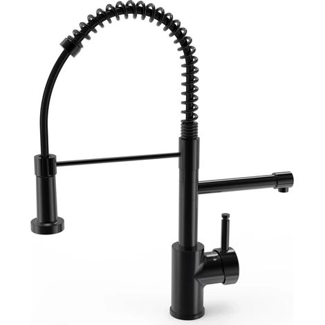 Ellsi Multiuse 3-in-1 Matt Black Finish Hot Water Kitchen Tap Mixer (1/3)