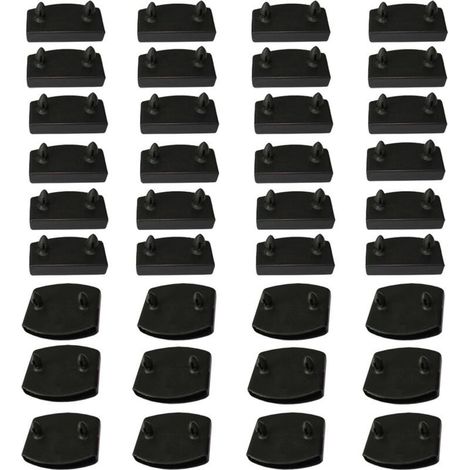 Lot de 36 lattes pour sommier avec caps latérales, lattes plastique de remplacement pour rails (1/5)