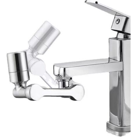 Robinet de rallonge pivotant à 1080° robinet multifonctionnel régulateur de jet robinet pivotant rallonge avec mousseur 2 modes robinet adaptateur avec mousseur universel en laiton (1/5)