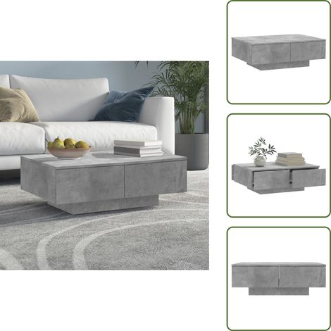 Table basse Gris béton 90x60x31 cm Aggloméré - Table Basse - Meuble Salon - Table D'appoint - Table En Bois - Design Moderne (1/5)