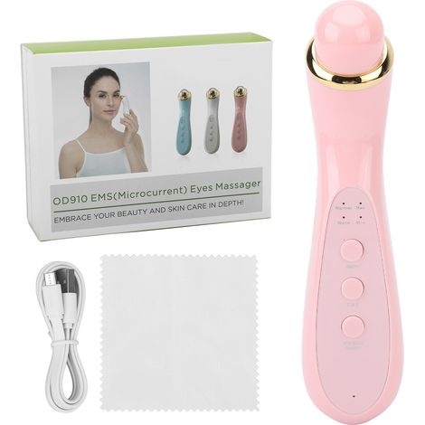 Masque yeux EMS chauffant microcourants vibrations massageur facial portable rose (1/5)