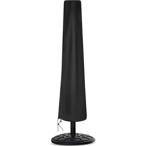 Housse de parasol imperméable et résistante aux UV et aux intempéries (190 x 30 x 50 cm) avec fermeture éclair pour jardin et extérieur Noir (1/5)