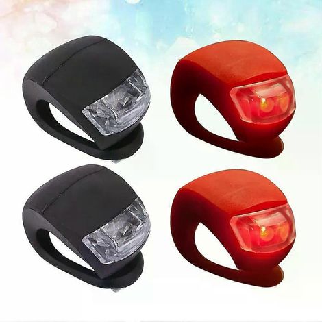 Lot de 4 lampes grenouille en silicone, lampe scarabée, lampe durable et étanche pour vélo, lampe de sécurité pour roue avant et arrière - Accessoires de cyclisme - JXLGV (1/4)