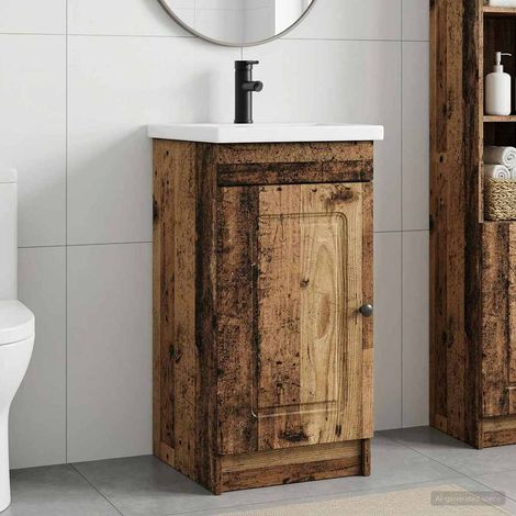 Vanidad de baño con lavabo Madera envejecida 42 x 40 x 84,5 cm
